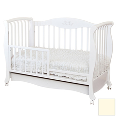 С 553 Кровать детская Елизавета накладка №27 бабочки (слоновая кость)