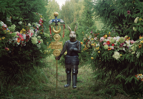 Knight of the Earth with garlands