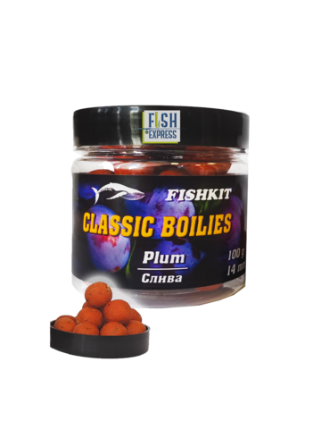 Бойлы FISHKIT Classic вареные тонущие 14мм 100гр. Слива