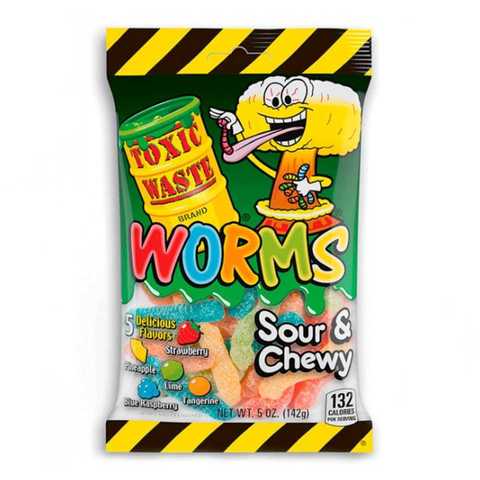 Кислый мармелад Toxic Waste Worms Sour&Chewy 142 гр