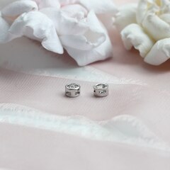 Подвеска с фианитами, Цветок 6 мм, родий, П297