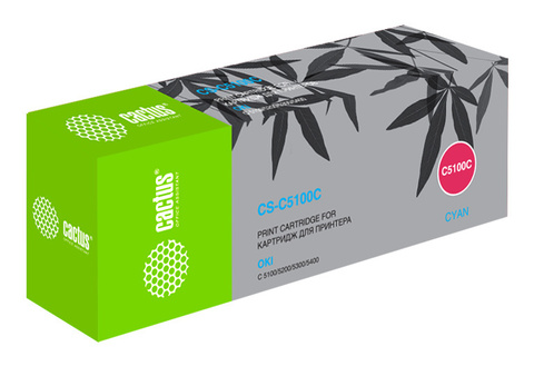 Картридж лазерный Cactus CS-C5100C 42127407 голубой (5000стр.) для Oki C 5100/5200/5300/5400