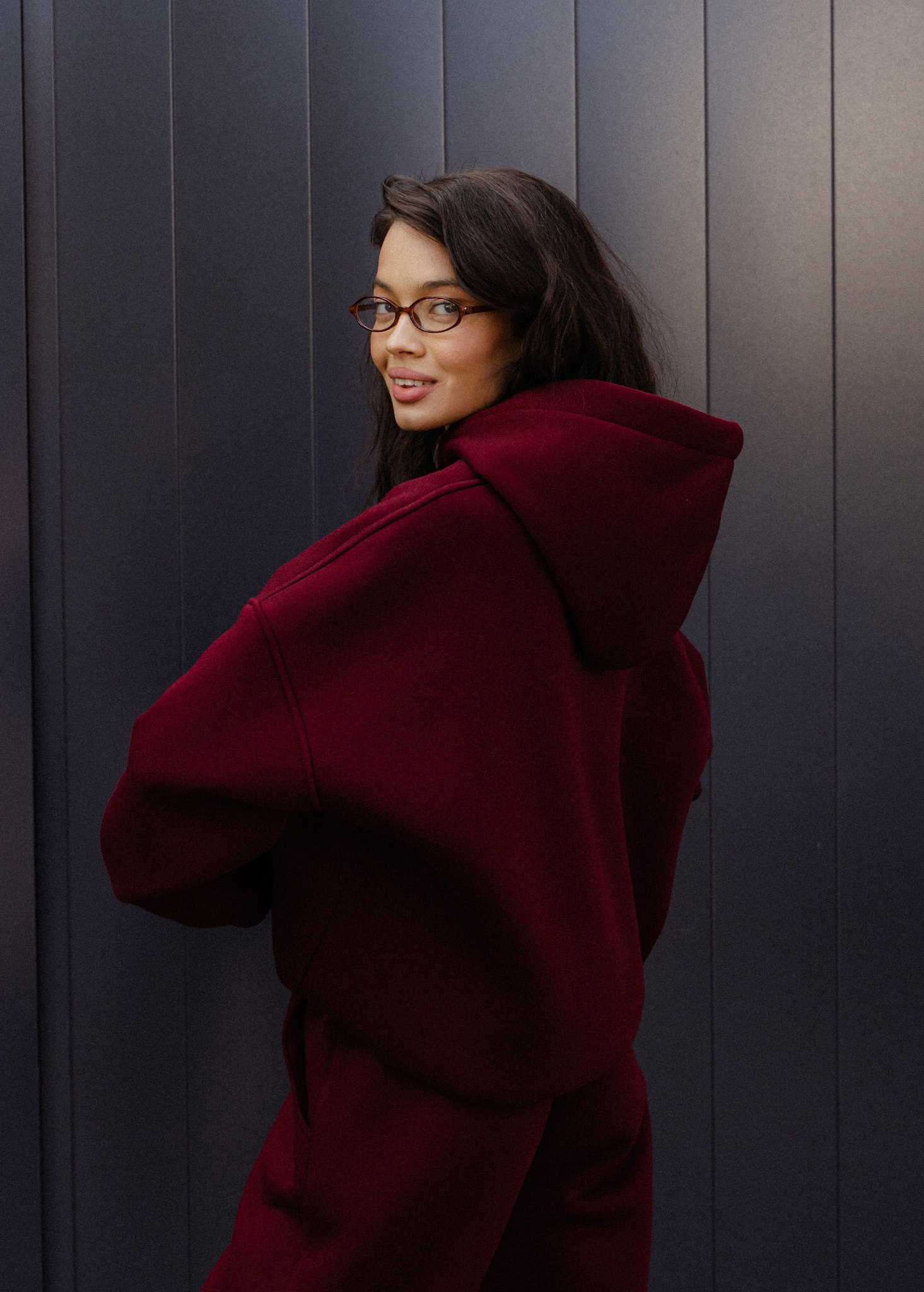 Худи 02 с начесом, бордовое