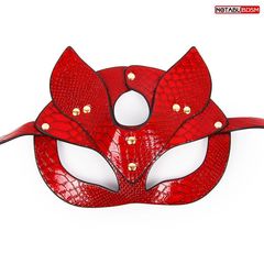 Красная игровая маска с ушками - 