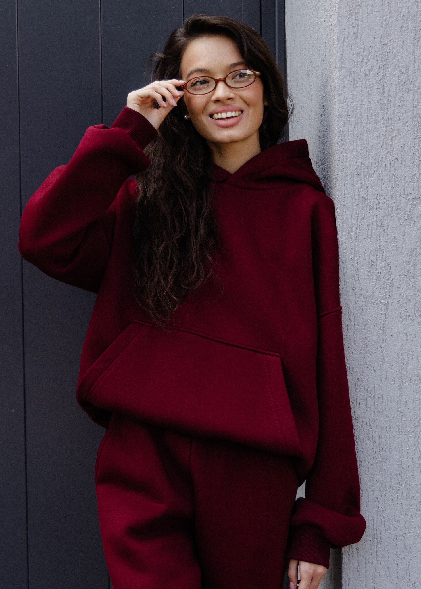 Худи 02 с начесом, бордовое