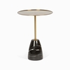 Кофейный столик Brasil 2, Ø45х61 см, черный мрамор, золотистая сталь