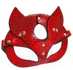 Красная игровая маска с ушками - 