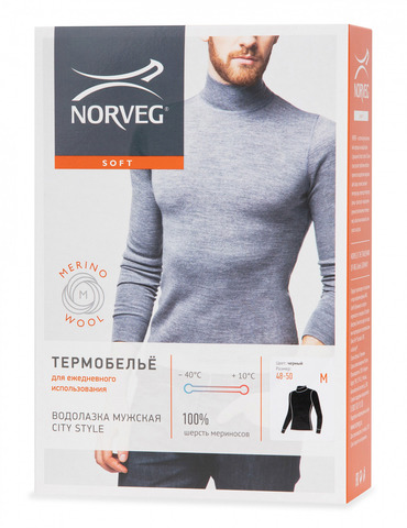 Картинка водолазка Norveg Soft City Style 14CSM1RLRU черный - 3