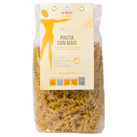 Pasta la Bella forFIT Макароны с Кукурузой, 300 г