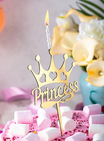 Акриловый Топпер свеча Princess