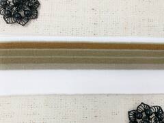 Подвязы трикотажные, ш. 6 см, L 123 см, белый с бежевым