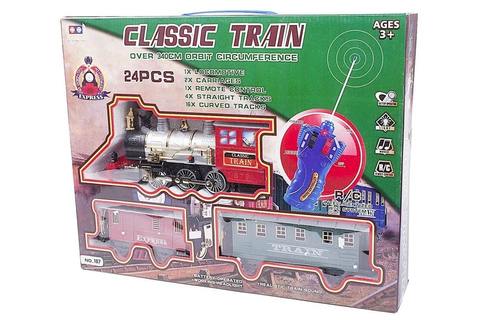 Железная дорога на радиоуправлении Classic Train арт.187,  со световыми и звуковыми эффектами, 1 паровоз и 2 вагона, 24 детали