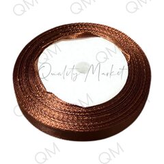 Лента атласная 1,2 см 25 ярдов (темно-коричневая) №74