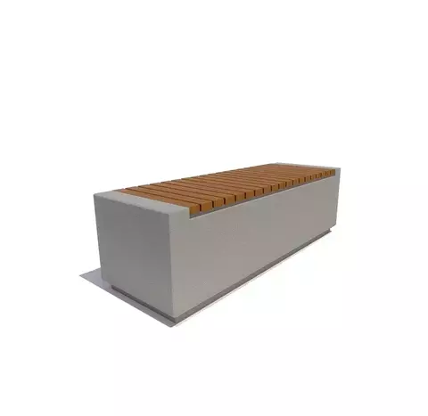 Скамейка с бетонным основанием «Вояж» сосна 1,5м, тик