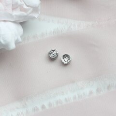 Подвеска с фианитами, Цветок 6 мм, родий, П297