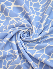 Ткань штапель принт Абстракция на голубом, 105 гр/м, ш. 142 см