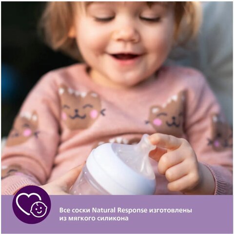 Соска Philips Avent Natural Response для бутылочек (2 шт., с 0 мес.)