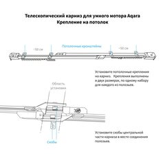 Умный карниз Aqara BFS4-1832 выдвижение гориз. белый