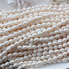 Жемчуг натуральный речной, рис, 7,9-10,1 мм, 1 нить, Ж028