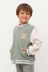 жакет  для мальчика  КР 302678-1/зеленый чай к554