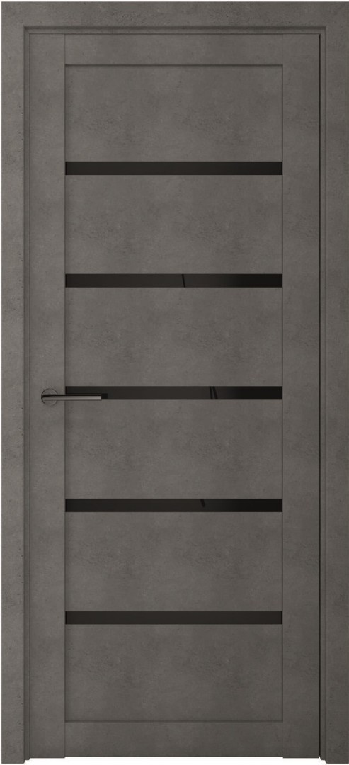 Дверь межкомнатная Альберо (Фрегат) Мегаполис лофт Вена, цвет темный бетон, экошпон, стекло черное