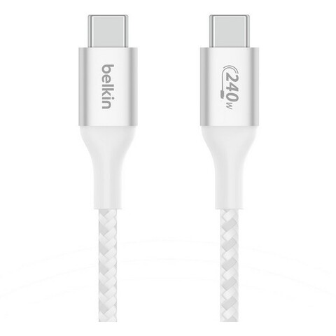 Кабель Belkin BoostCharge 240W PD 3.1 USB-C To USB-C плетеный Cable, 1м, белый