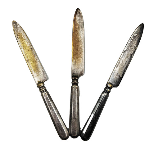 Набор из 3-х столовых ножей. Фабрика «Вольска» (Fabr. Wolska) 1880-1914 г.