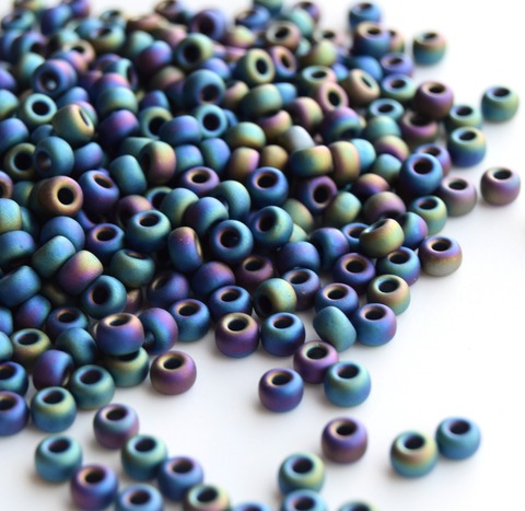 RR-0401FR Бисер круглый Миюки 11/0 Радужный матовый /Miyuki round 11/0 Matted Multi Iris