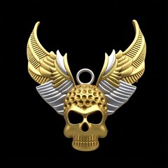 Силиконовый молд Череп с крыльями