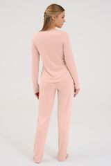 Пижама женская: топ с длинными рукавами и брюки LISCA MIRABELLE 23405_Цветочно-розовый