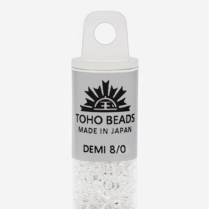 Японский бисер TOHO Demi 8/0 (№161), прозрачный радужный глянцевый