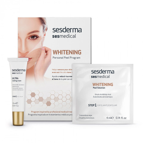 SESDERMASESMEDICAL Whitening personal peel program – Программа персональная депигментирующая (салфетка-эксфолиант, крем запечатывающий), уп. (4 салф. + 15 мл)