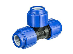 1173-8764 Тройник 25мм, компрессионный, для ПЭ труб, 50050025 Lm34014252525 (Ламмин)