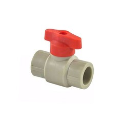 Кран шаровой полупроходной с красной ручкой Valfex ''ВАЛФ-РУС'', DN 20, PN 25, серый