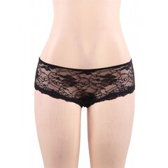 Трусики на завязках с доступом, черные, 3XL-4XL