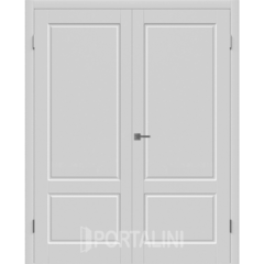 Купить Двустворчатая дверь эмаль VFD Sheffield Cotton серая глухая