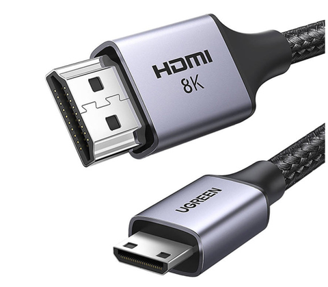 Кабель UGREEN Mini HDMI to HDMI 8K Cable, 1м, черный HD163