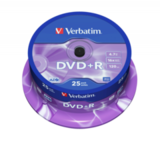 Оптический диск Verbatim DVD+R 4.7GB 16X AZO Matt Silver, Spindle, 25 шт