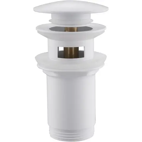 AF0009W Донный клапан для раковины с переливом, белый
