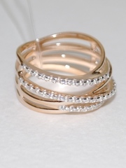 Широкое кольцо из золочёного серебра 10582