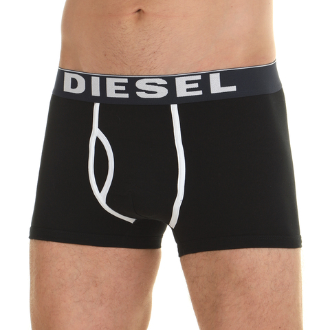 Мужские трусы боксеры черные с белыми буквами Diesel