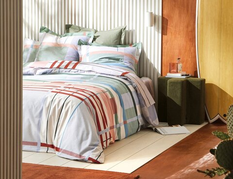 Постельное белье 1.5 спальное Blanc des Vosges Miami Bleu Ciel