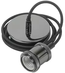 Патрон подвесной E27 со шнуром 1,5м RETRO черный IEK  EPA12-04-02-K02