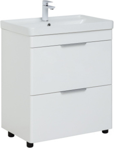 Aquanet 310153 Тумба Ирис new 70 напольная 2 ящ. цв.белый глянец (310153)