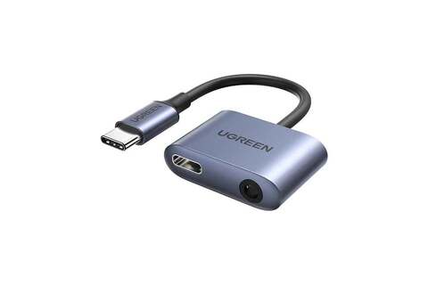 Переходник UGREEN CM231 (60164) USB-C to 3.5мм Audio Adapter with PD серый