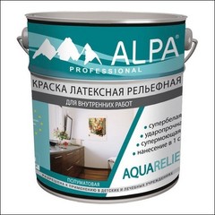 Краска в/д для внутренних работ ALPA Aquarelief (Белый)