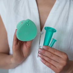 ALMASPA Силиконовые баночки для косметического массажа (изумруд), 3 шт