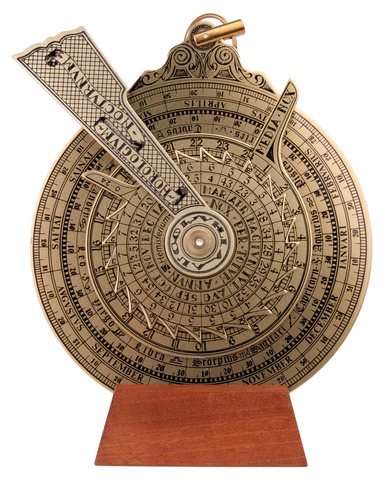 Ночные часы 16.5см Hemisferium Nocturnal Dial бронза