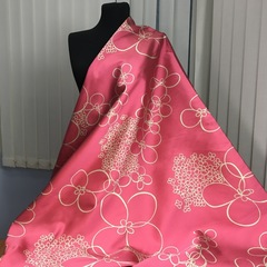 Ткань жаккард розово-зеленый 3012