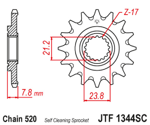 Звезда Ведущая JT JTF1344.13 CRF250R 2018-2021 CRF250RX 18-21 3G413